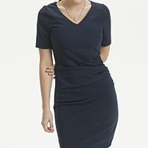 Kaff women s black  Party  cocktail Dress size small  V-Neck  with Sleeve by